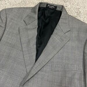 John Nordstrom Blazer Loro Piana Super 120s 46R Grey Glen Plaid Wool Sport Coat